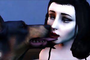 dog sex,redhead